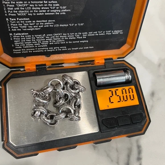 8” Miler Italy Epiphany Platinum Sterling Silver 925 Rope Texture Chain Link - Picture 10 of 11